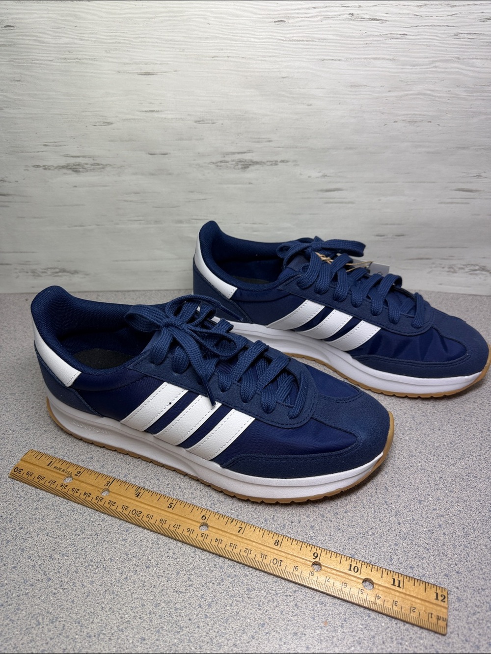adidas Navy Blue Athletic Trainers with White Stripes